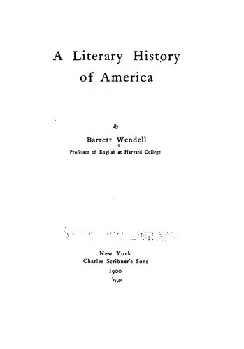 Cover for A literary history of America