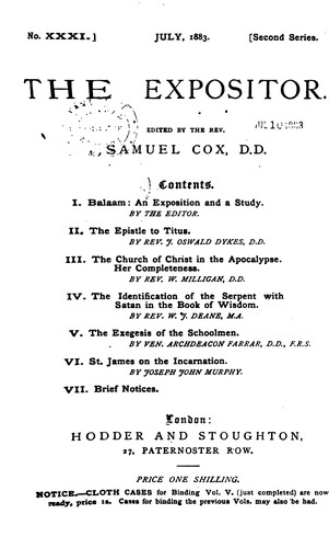 Cover for The Expositor