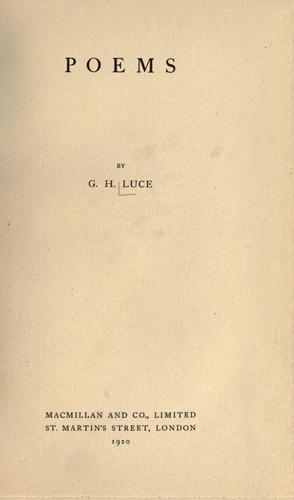 Cover for Poems
