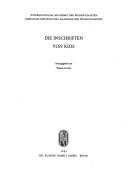 Cover for Die Inschriften von Kios