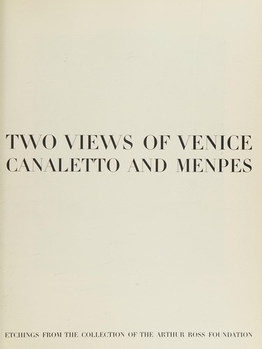 Cover for Two Views of Venice
