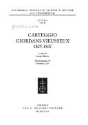 Cover for Carteggio Giordani-Vieusseux