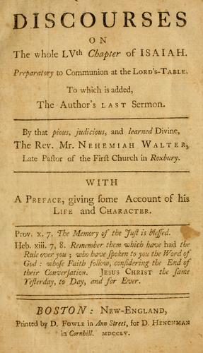Cover for Discourses on the whole LVth chapter of Isaiah