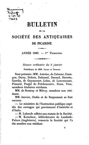 Cover for Bulletins de la Société des antiquaires de Picardie