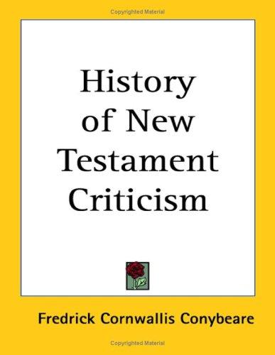 Cover for History of New Testament Criticism