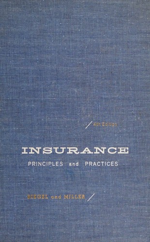 Cover for Insurance principles and practices