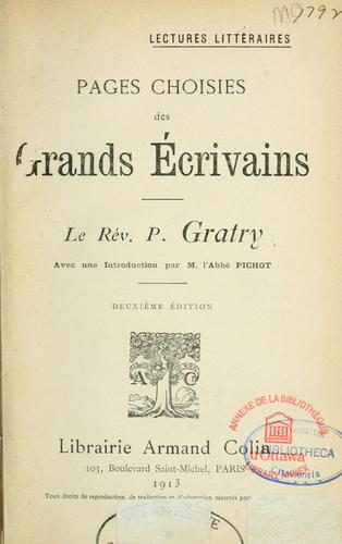 Cover for Pages choisies des grands ecrivains