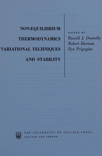 Cover for Non-equilibrium thermodynamics