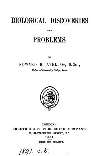 Cover for Biological discoveries and problems