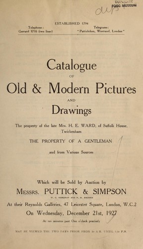 Cover for Old & modern pictures and drawings