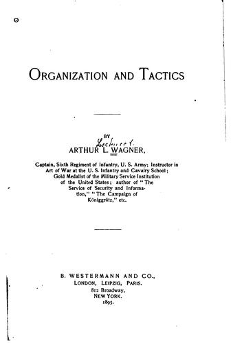 Cover for Organization and tactics