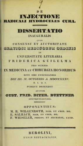 Cover for De injectione radicali hydroceles cura