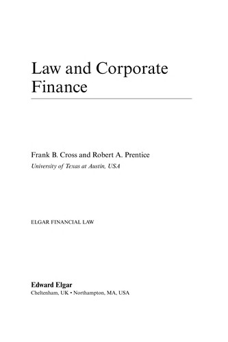 Cover for Law and corporate finance