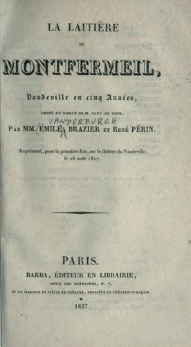 Cover for La laitière de Montfermeil