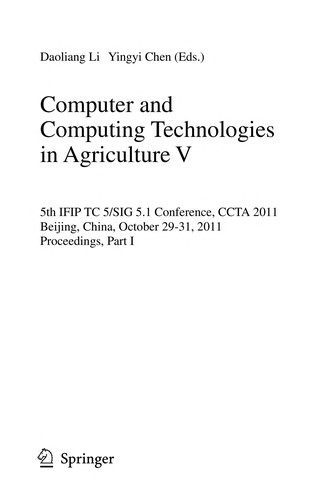 Cover for Computer and Computing Technologies in Agriculture V