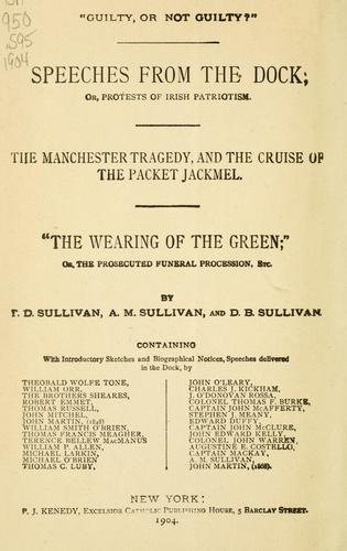 Cover for Speeches from the dock, or, Protests of Irish patriotism