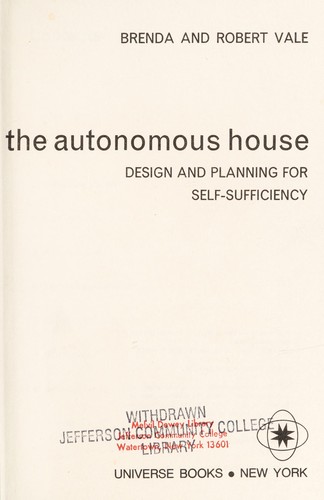 Cover for The autonomous house