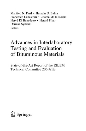 Cover for Advances in Interlaboratory Testing and Evaluation of Bituminous Materials