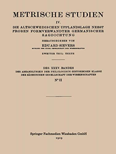 Cover for Metrische Studien