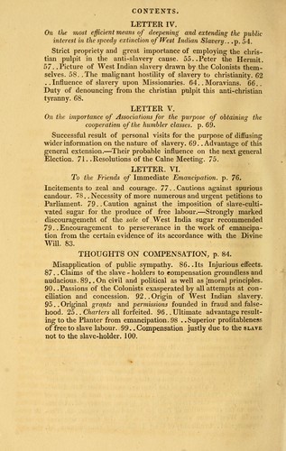Cover for Letters on the necessity of a prompt extinction of British colonial slavery