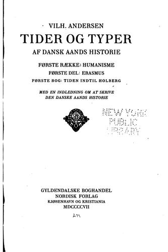 Cover for tider og typer af dansk aands historie