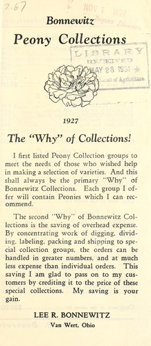 Cover for Bonnewitz peony collections