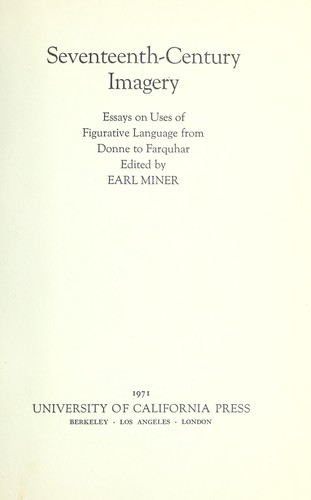 Cover for Seventeenth-century imagery