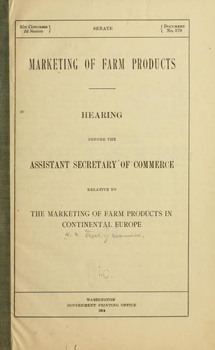 Cover for Marketing of farm products.