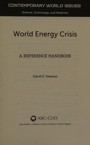 Cover for World energy crisis