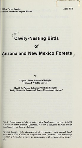 Cover for Cavity-nesting birds of Arizona and New Mexico forests