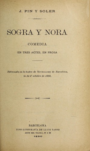 Cover for Sogra y nora