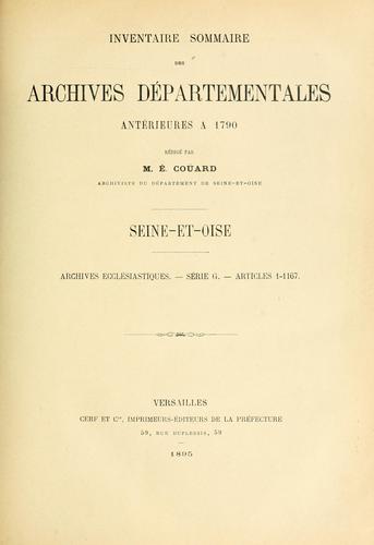 Cover for Inventaire sommaire des Archives départementales antérieures a 1790.