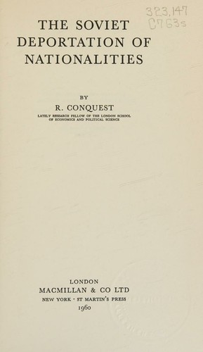 Cover for The Soviet Deportation of Nationalities