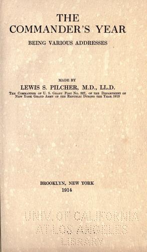 Cover for The commander's year