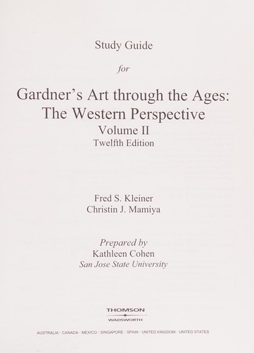 Cover for Study guide for Gardner's art through the ages, the western perspective