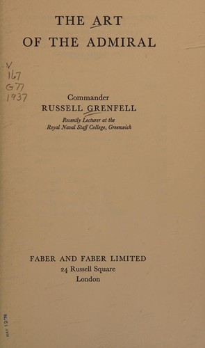 Cover for The art of the admiral
