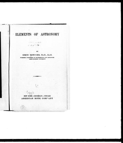 Cover for Elements of astronomy