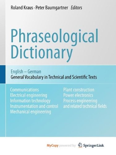 Cover for Phraseological Dictionary English - German
