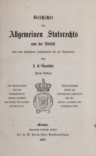 Cover for Geschichte des allgemeinen Statsrechts und der Politik