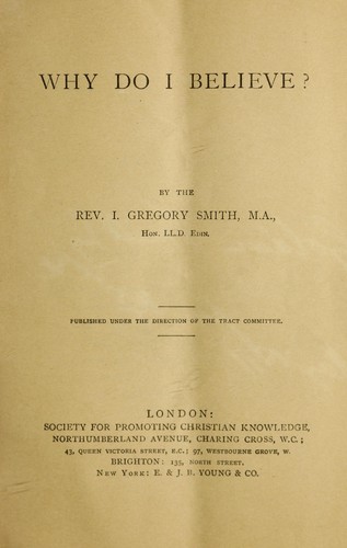 Cover for Why do I believe?