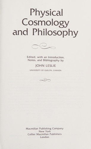 Cover for Physical cosmology and philosophy
