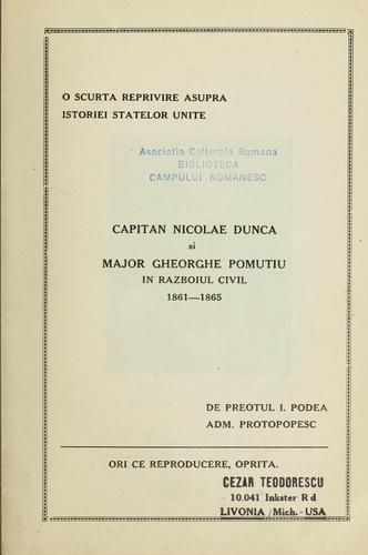 Cover for Căpitan Nicolae Dunca și major Gheorghe Pomuțiu în războiul civil, 1861-1865