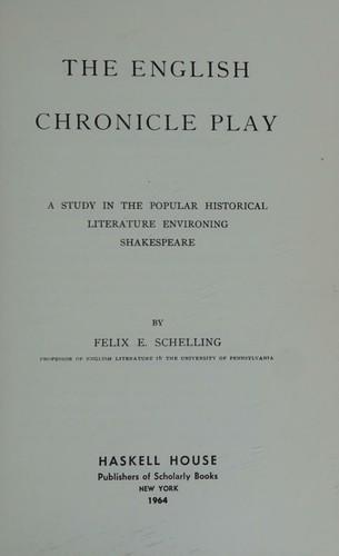 Cover for The English chronicle play