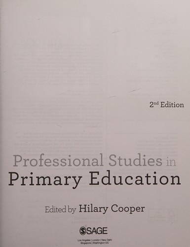 Cover for Professional Studies in Primary Education