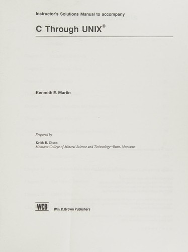 Cover for C Through Unix Sm