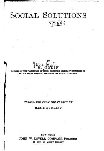 Cover for Social Solutions