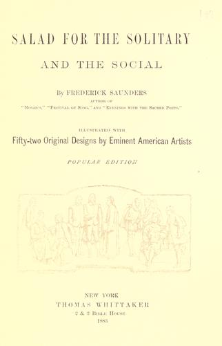 Cover for Salad for the solitary and the social