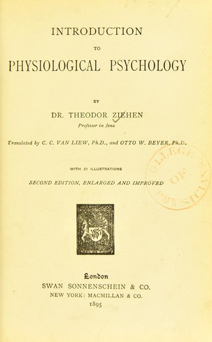 Cover for Introduction to physiological psychology