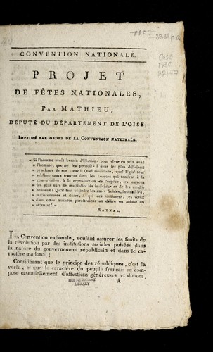 Cover for Projet de fe tes nationales