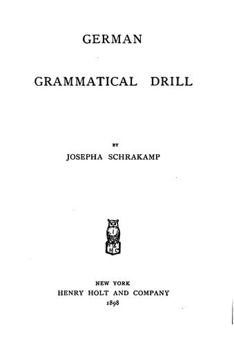 Cover for German grammatical drill